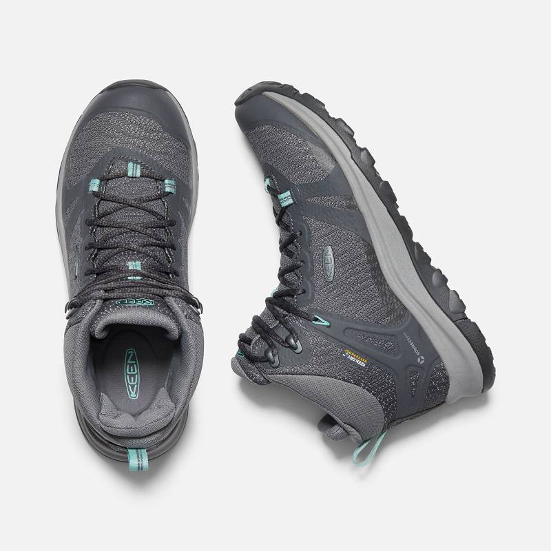 Keen Terradora II Waterproof Wanderstiefel Damen DE-23810 Magnet/Ocean Wave - Keen Damenschuhe Grau